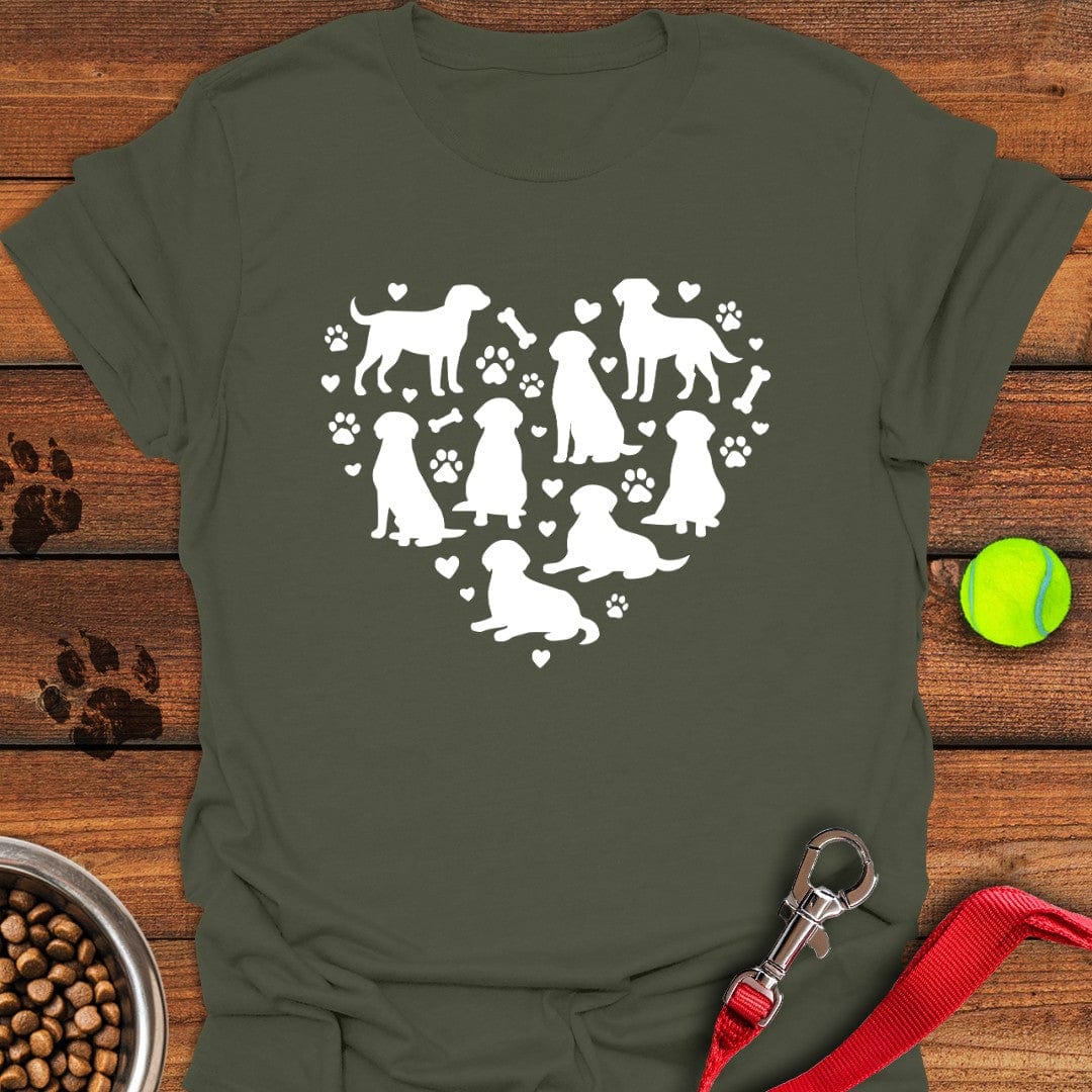 Labrador Heart T-Shirt Loyal Dog Clothing Dog Lovers Themed Gifts Items