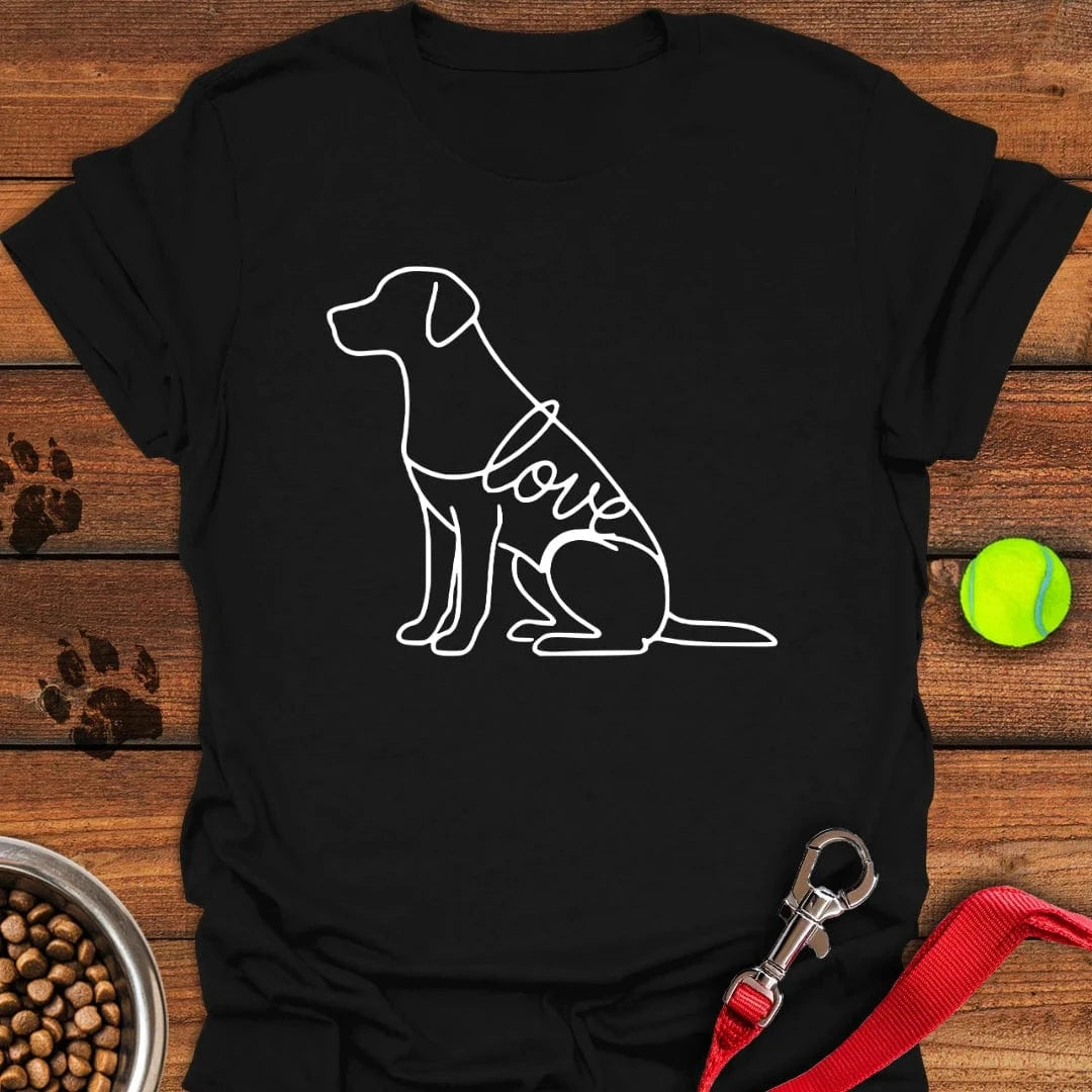 Labrador Love Lineart T-Shirt Funny Dog Clothes Gifts For Dog Lovers