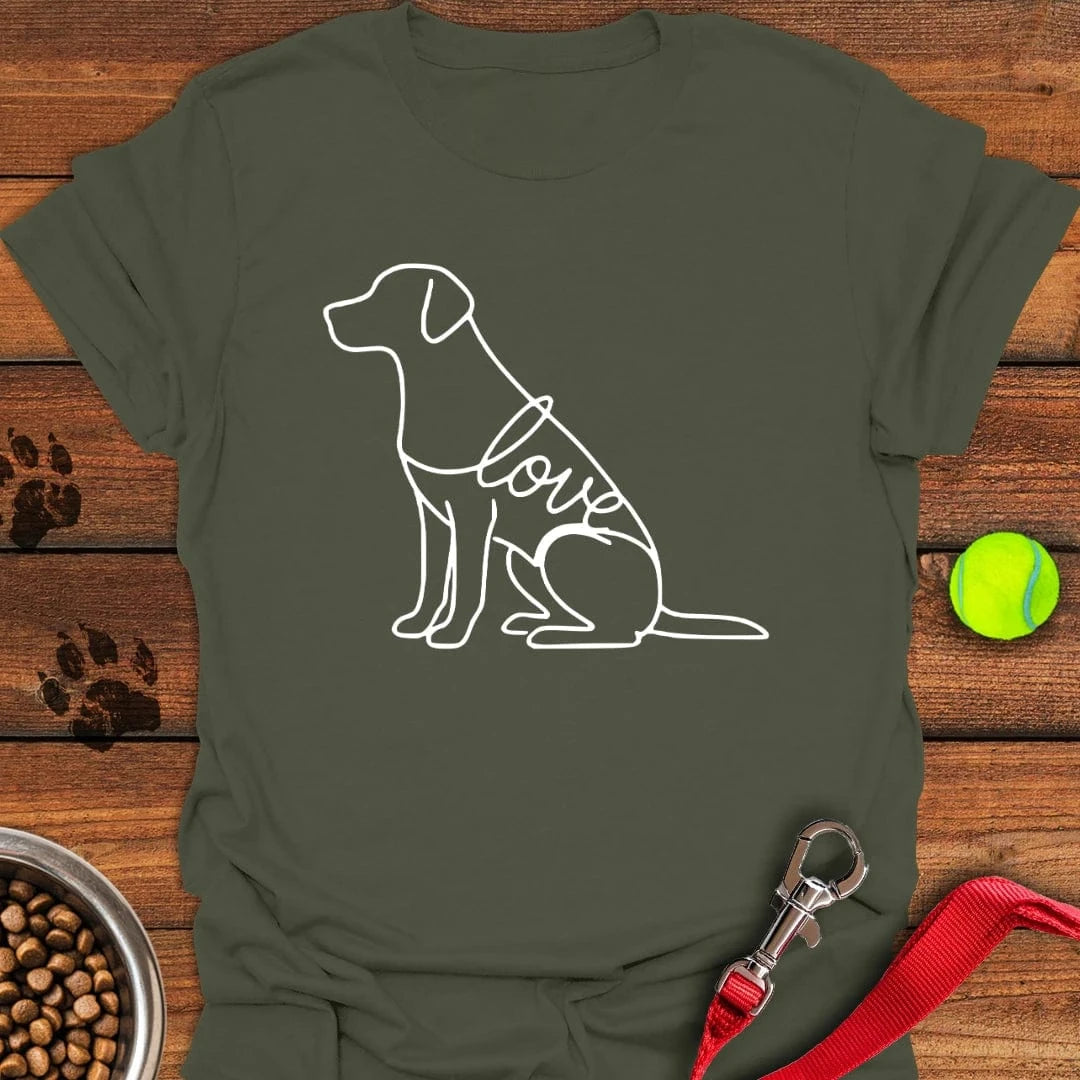 Labrador Love Lineart T-Shirt Funny Dog Clothes Gifts For Dog Lovers