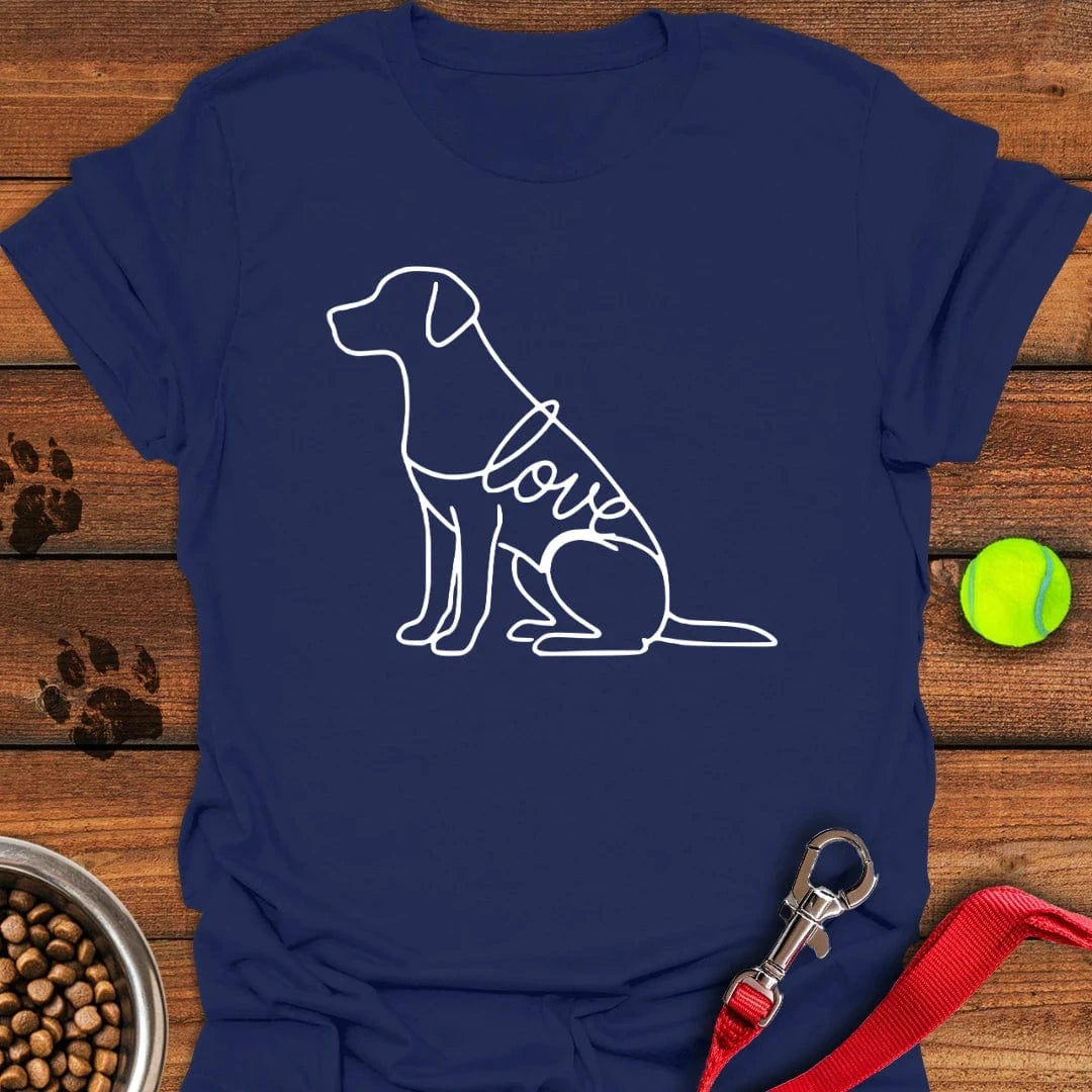 Labrador Love Lineart T-Shirt Funny Dog Clothes Gifts For Dog Lovers