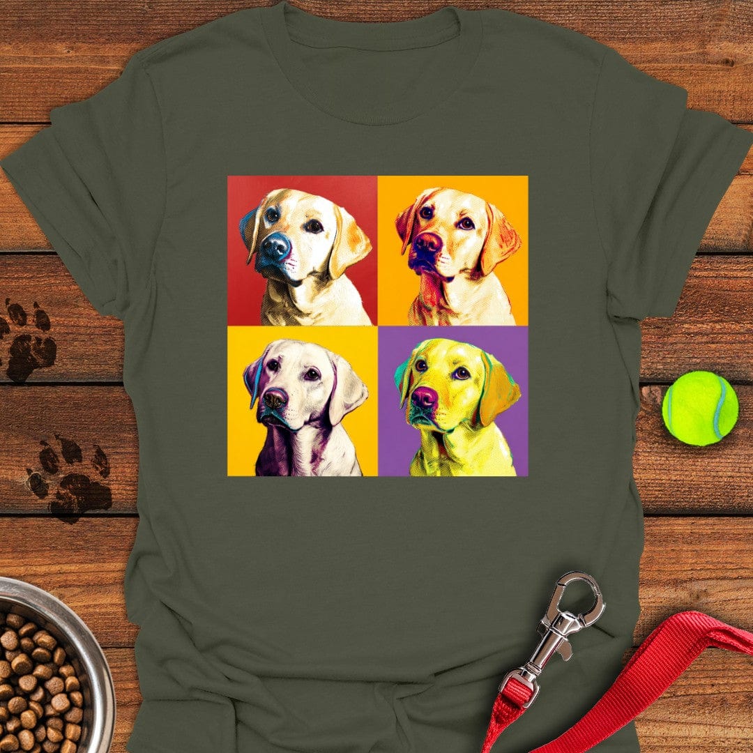 Labrador Pop Art T-Shirt Happy Dog Clothes Birthday Presents For Dog Lovers