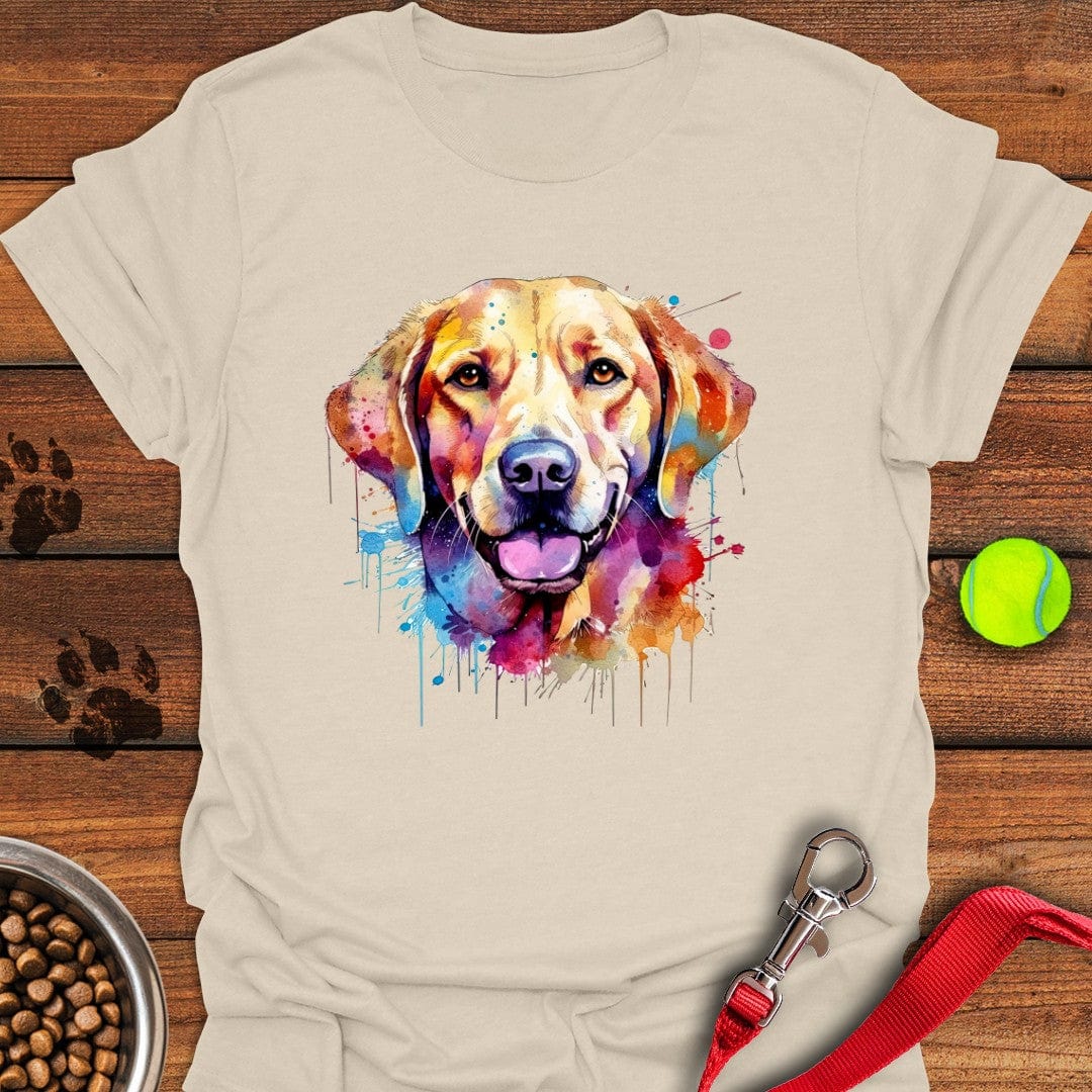 Labrador Portrait Watercolor T-Shirt Energetic Dog Apparel Top Gifts For Dog Lovers