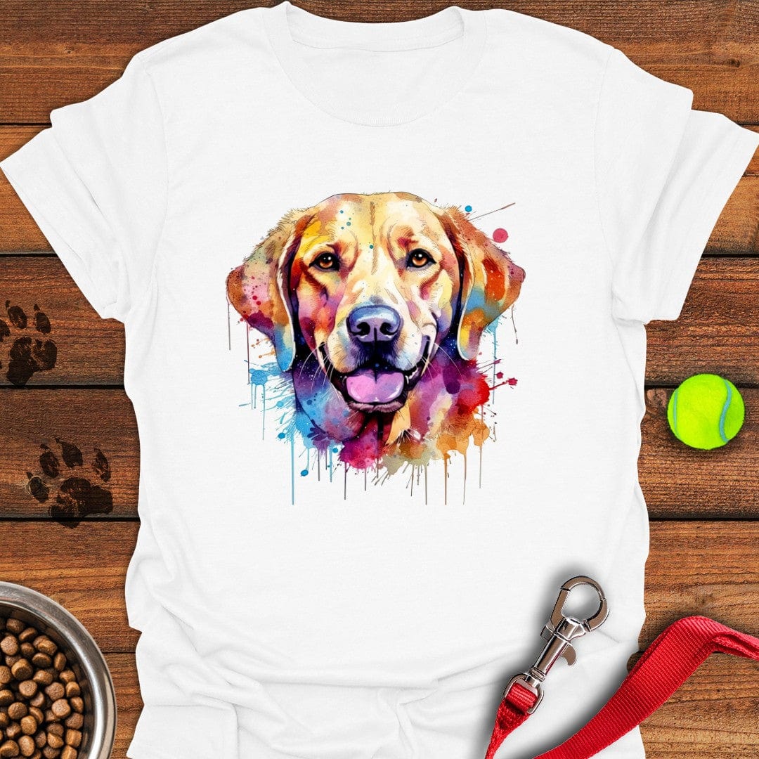 Labrador Portrait Watercolor T-Shirt Energetic Dog Apparel Top Gifts For Dog Lovers