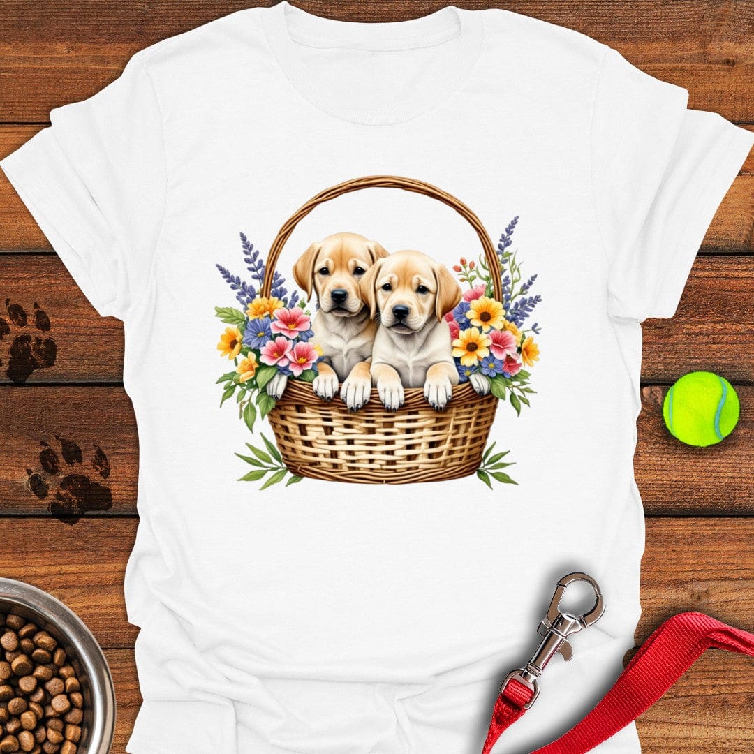 Labrador Puppies in Basket T-Shirt Proud Dog Clothes Mother's Day Presents For Mom
