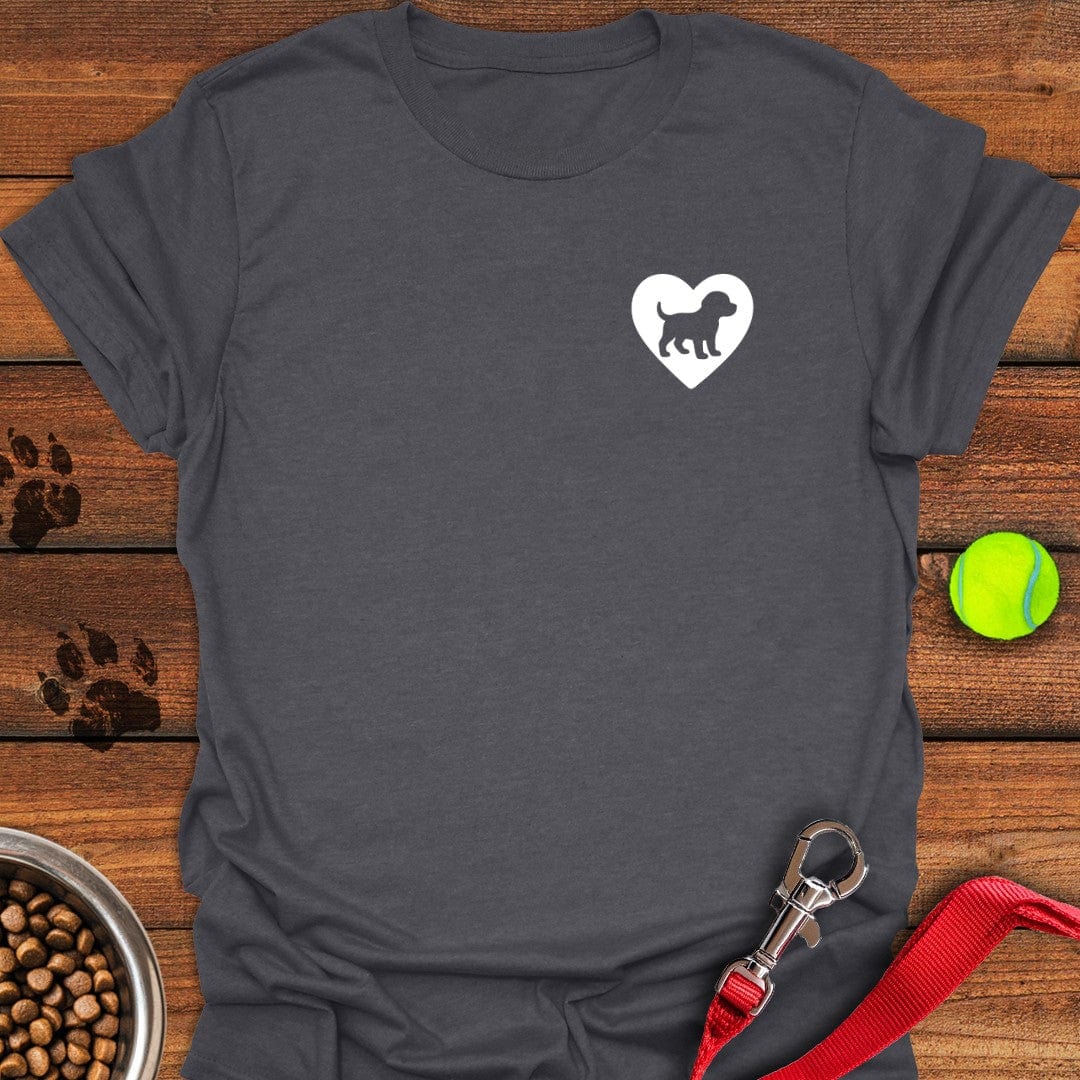 Labrador Puppy Heart T-Shirt Playful Dog Apparel Dog Themed Gifts