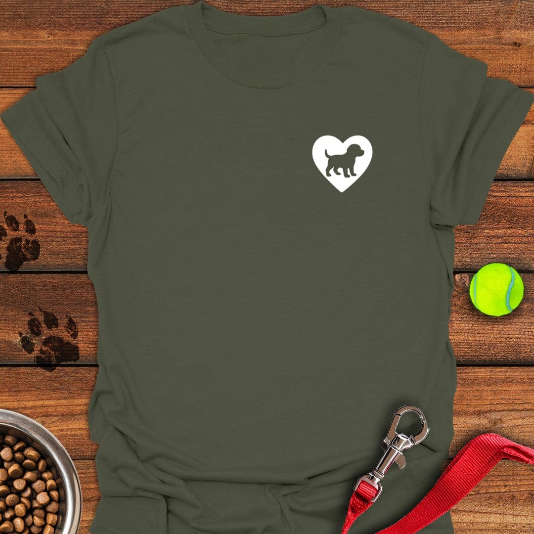 Labrador Puppy Heart T-Shirt Playful Dog Apparel Dog Themed Gifts