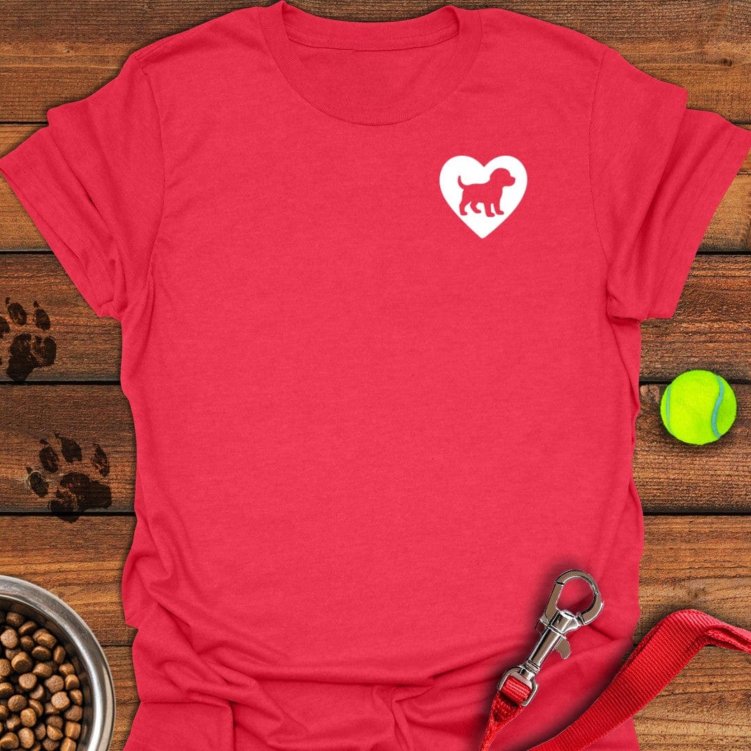 Labrador Puppy Heart T-Shirt Playful Dog Apparel Dog Themed Gifts