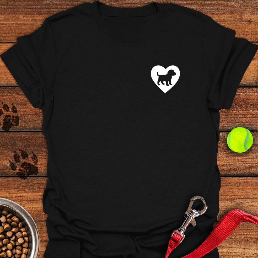 Labrador Puppy Heart T-Shirt Playful Dog Apparel Dog Themed Gifts