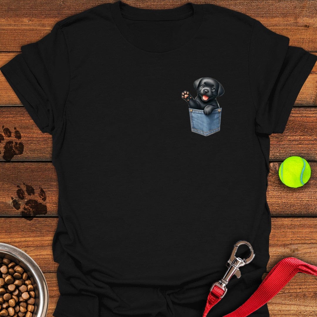 Labrador Puppy in Fake Pocket T-Shirt Shy Dog Apparel Best Gifts For New Moms