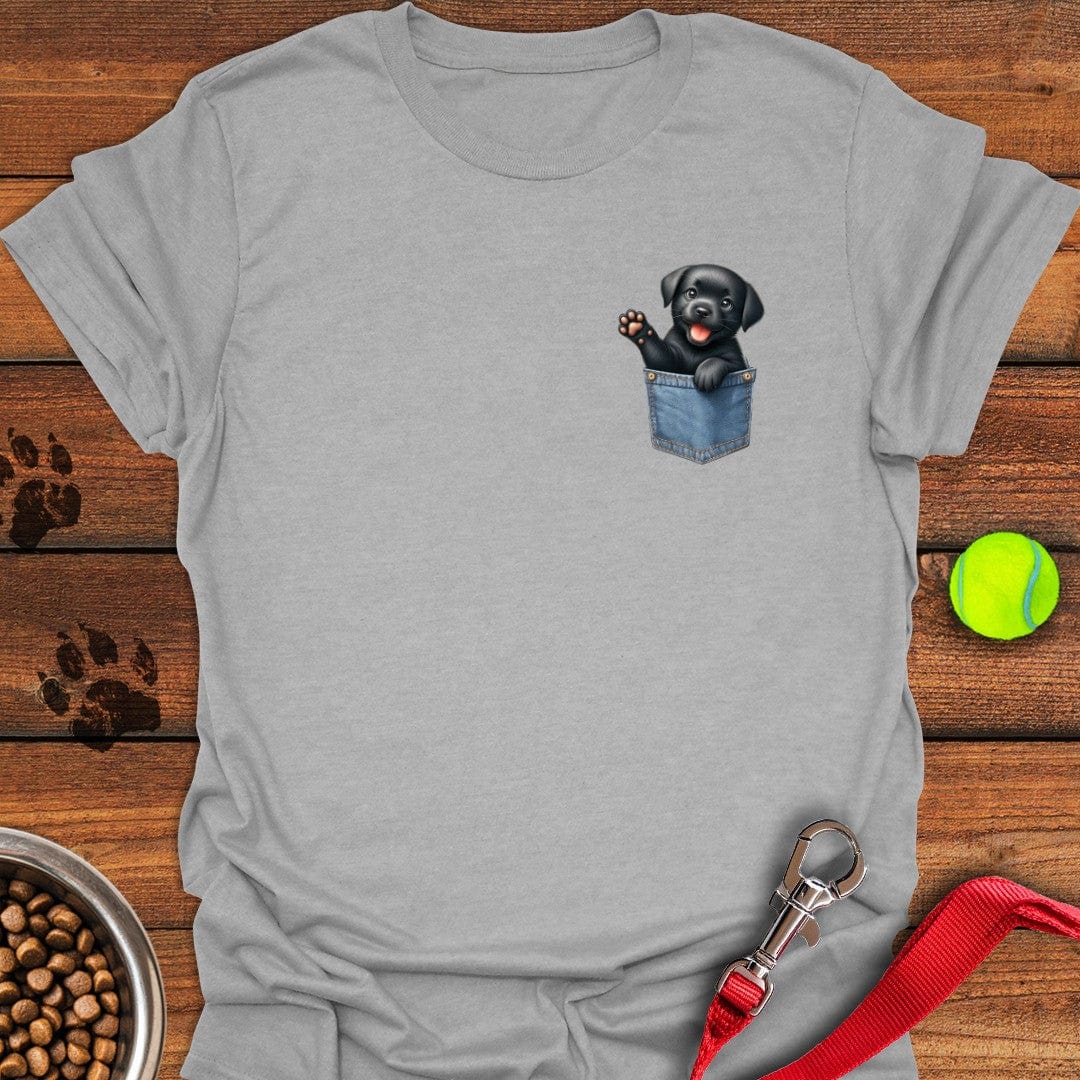 Labrador Puppy in Fake Pocket T-Shirt Shy Dog Apparel Best Gifts For New Moms