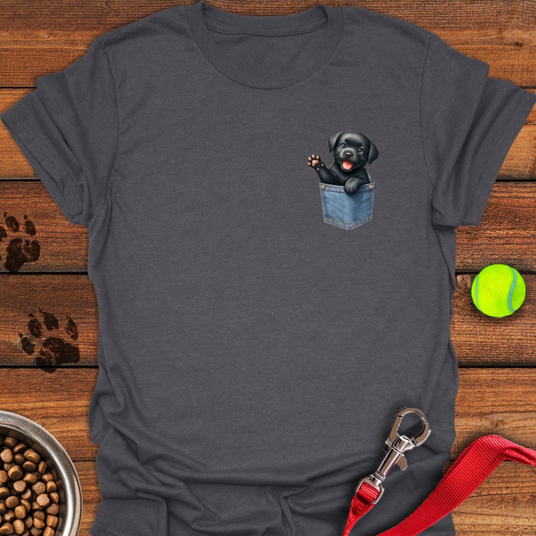 Labrador Puppy in Fake Pocket T-Shirt Shy Dog Apparel Best Gifts For New Moms