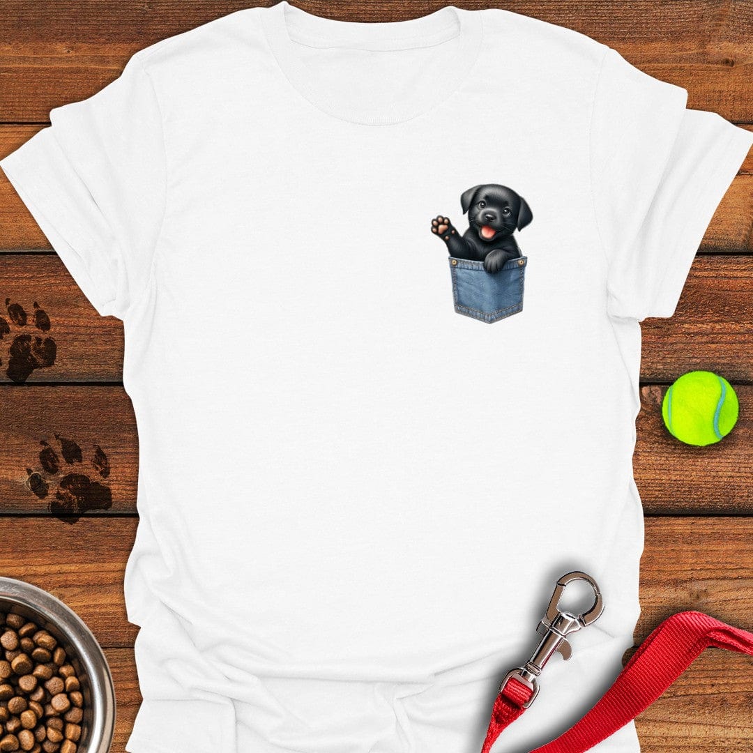 Labrador Puppy in Fake Pocket T-Shirt Shy Dog Apparel Best Gifts For New Moms