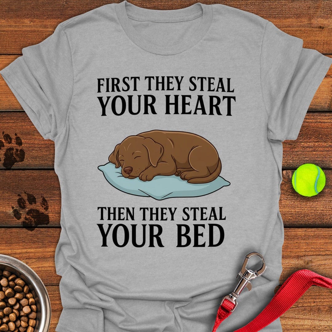 Labrador Stealing Bed T-Shirt Smart Dog Clothing Good Mother's Day Gifts For Mom