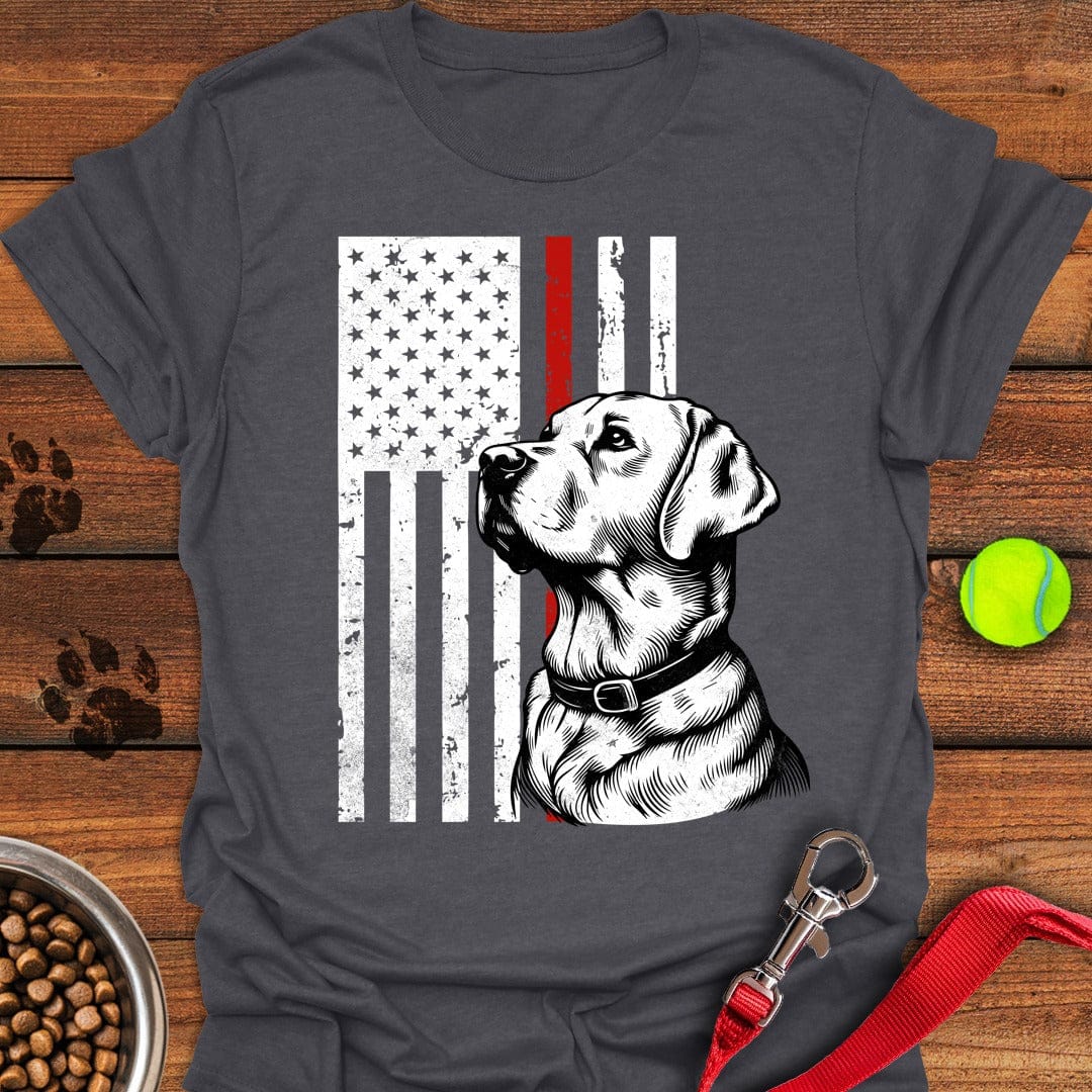 Labrador Thin Red Line T-Shirt Silly Dog Apparel Dog Themed Presents