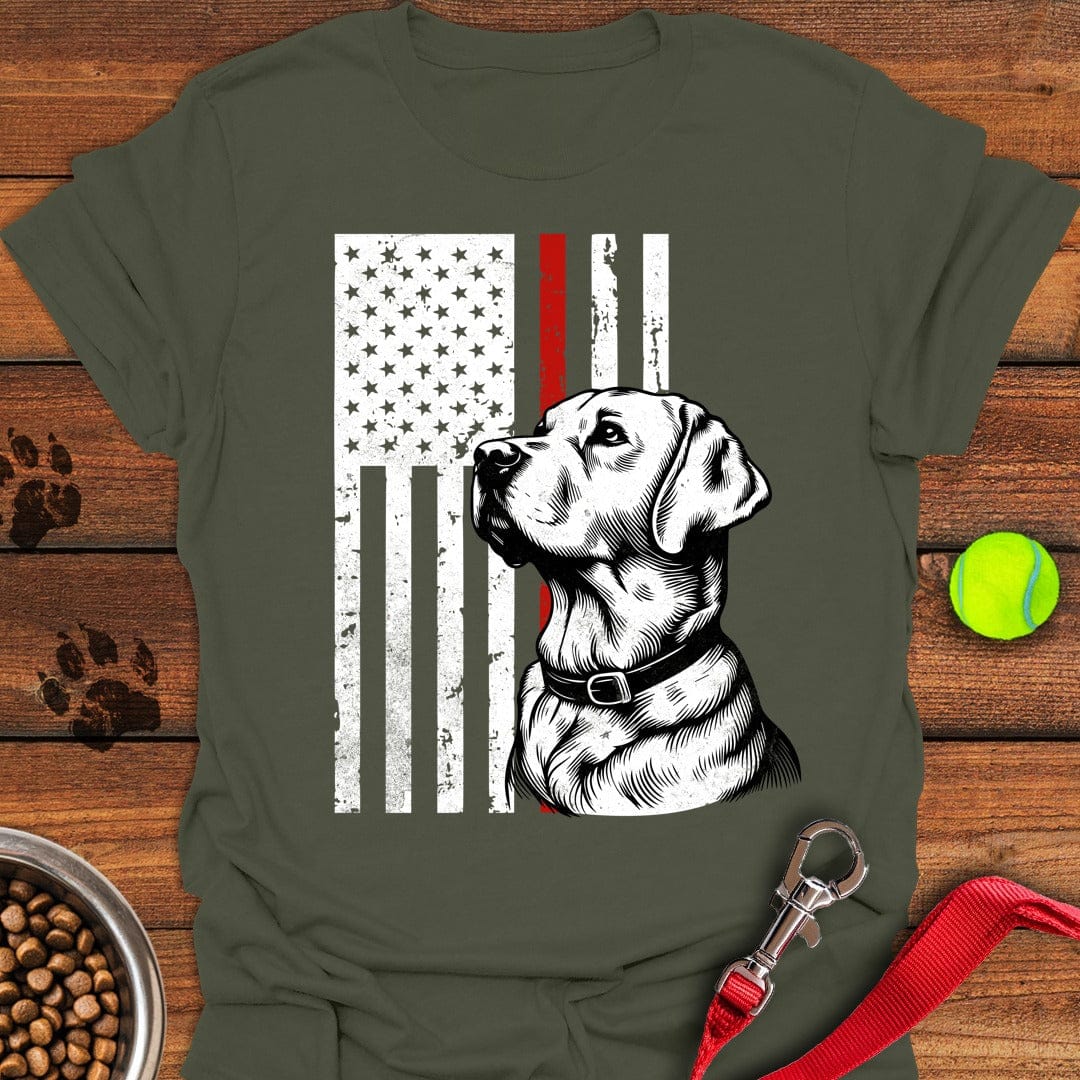 Labrador Thin Red Line T-Shirt Silly Dog Apparel Dog Themed Presents