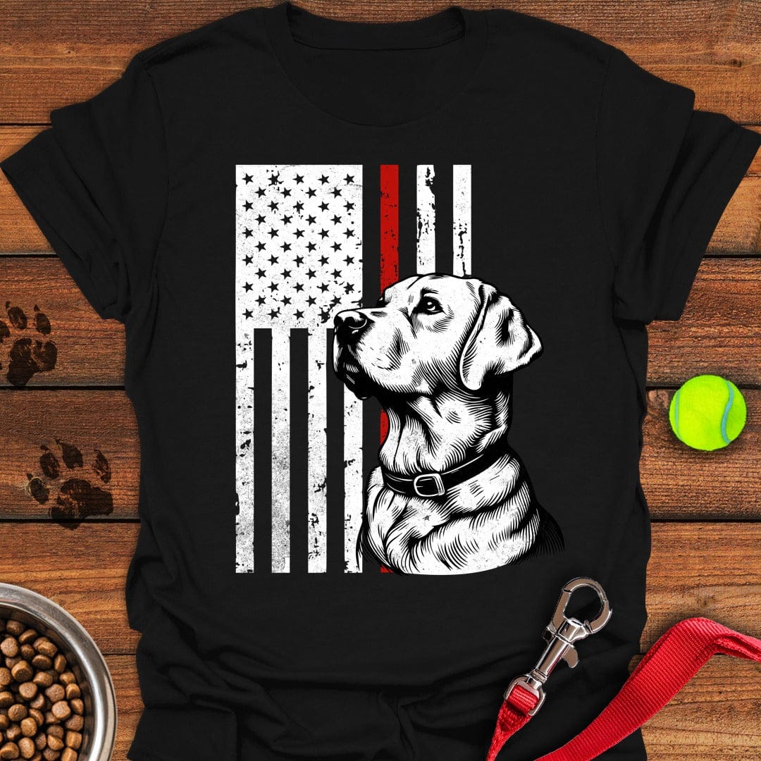 Labrador Thin Red Line T-Shirt Silly Dog Apparel Dog Themed Presents