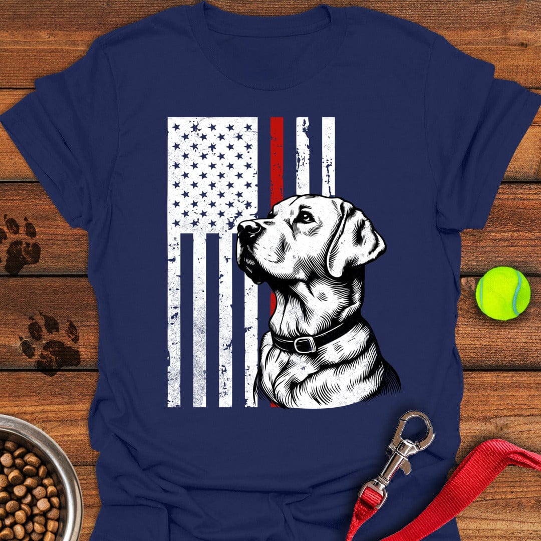 Labrador Thin Red Line T-Shirt Silly Dog Apparel Dog Themed Presents