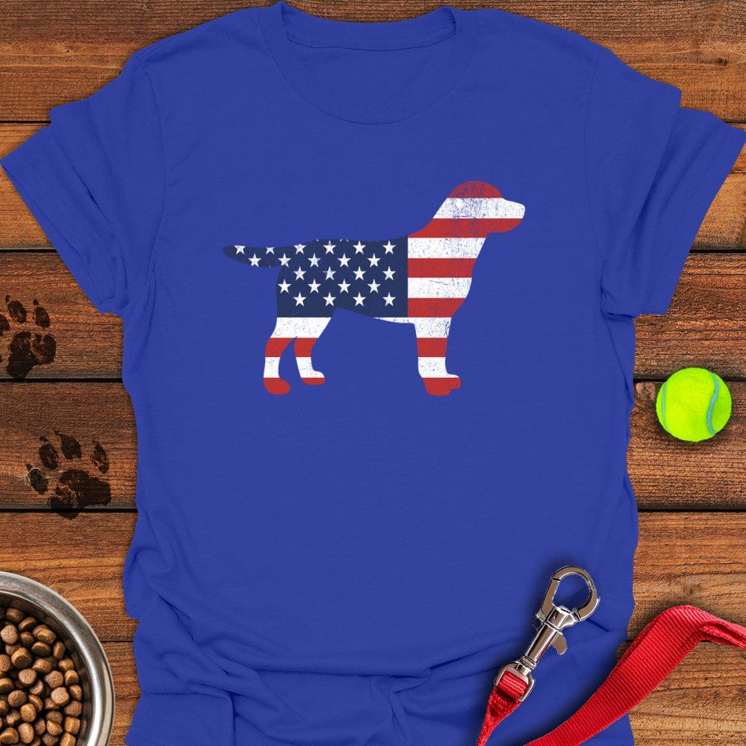 Labrador USA Flag Silhouette T-Shirt Big Dog Clothes Unique Gifts For Mom