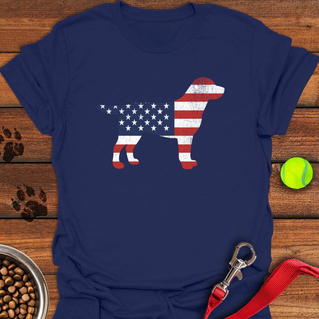 Labrador USA Flag Silhouette T-Shirt Big Dog Clothes Unique Gifts For Mom