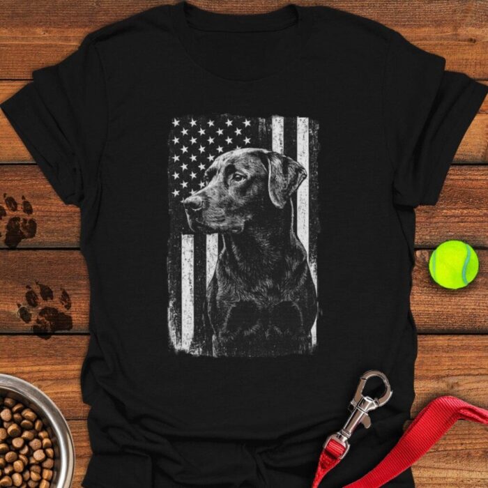Labrador USA Flag T-Shirt 4th Of July Shirt Presents For Labrador Lovers