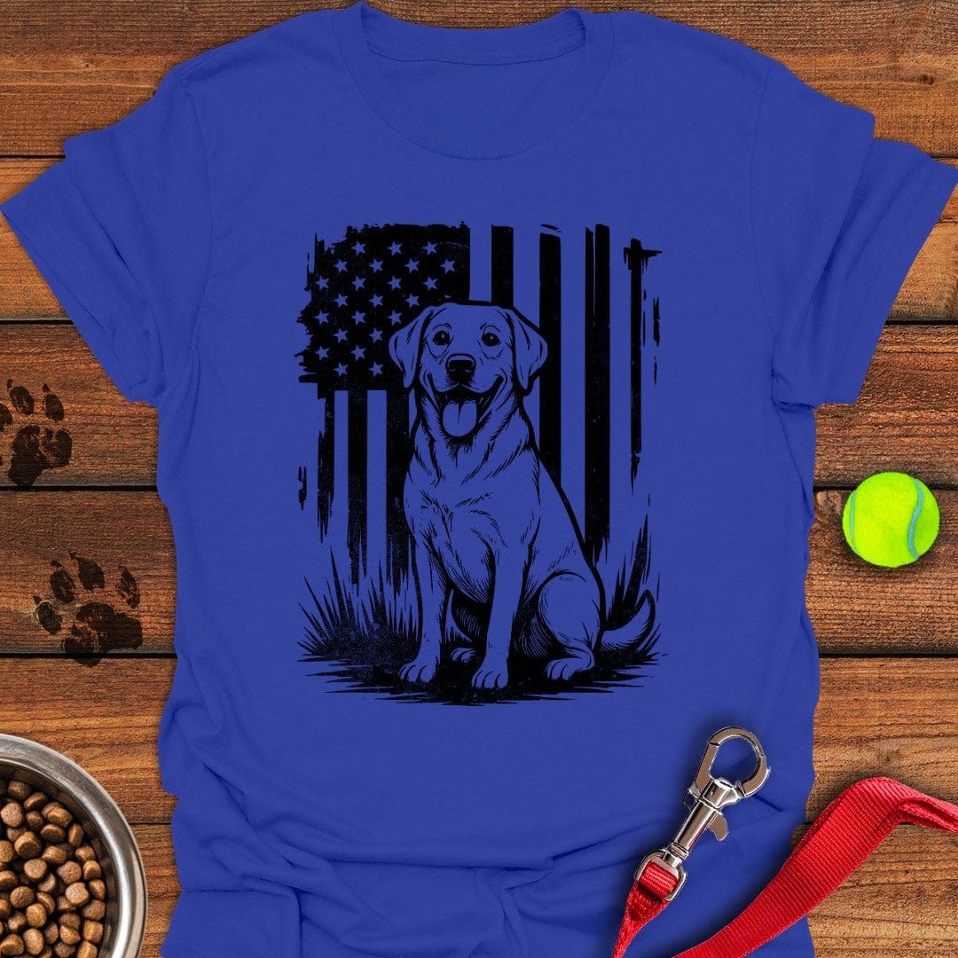 Labrador USA Flag T-Shirt Funny Dog Clothing Unique Dog Gifts For Owners