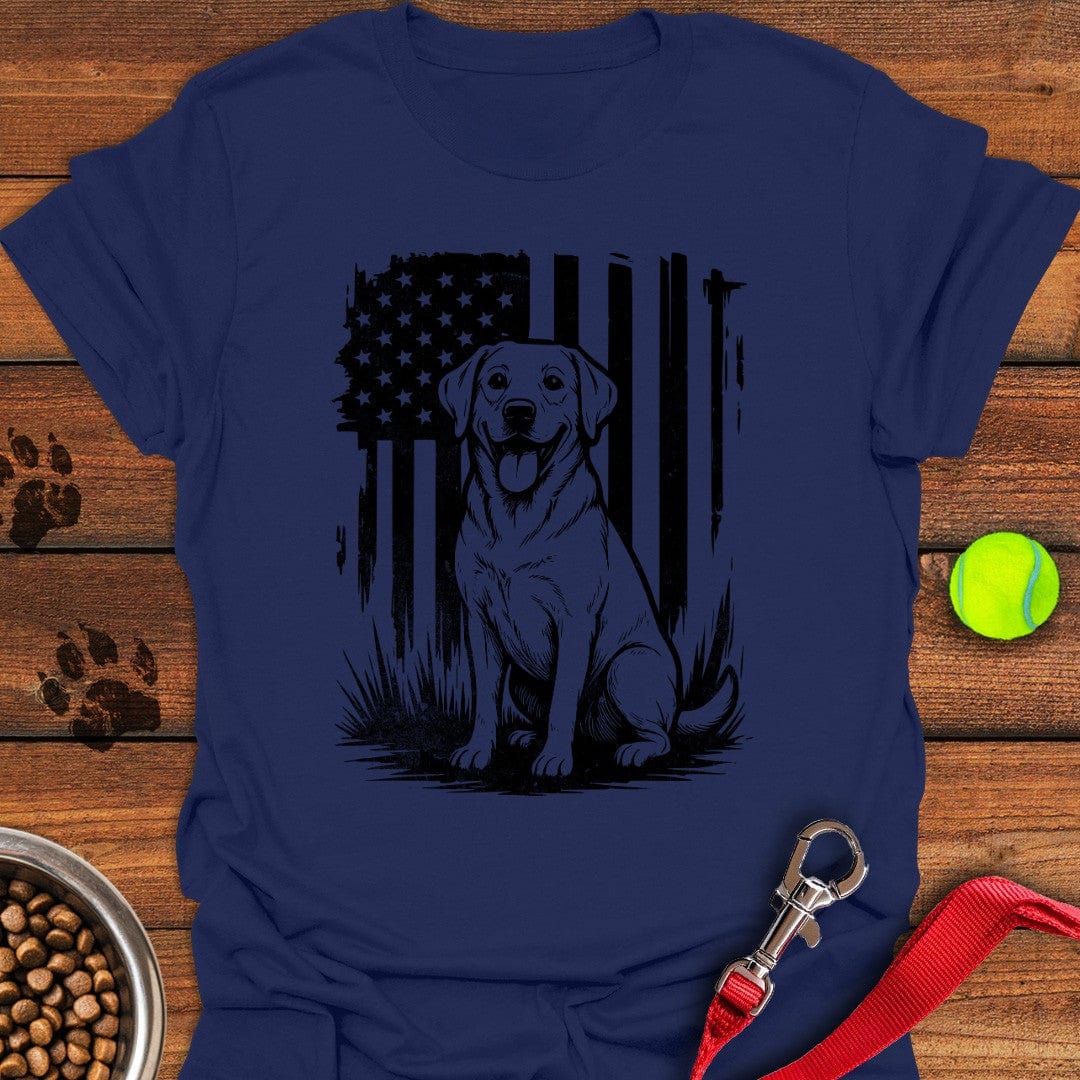 Labrador USA Flag T-Shirt Funny Dog Clothing Unique Dog Gifts For Owners