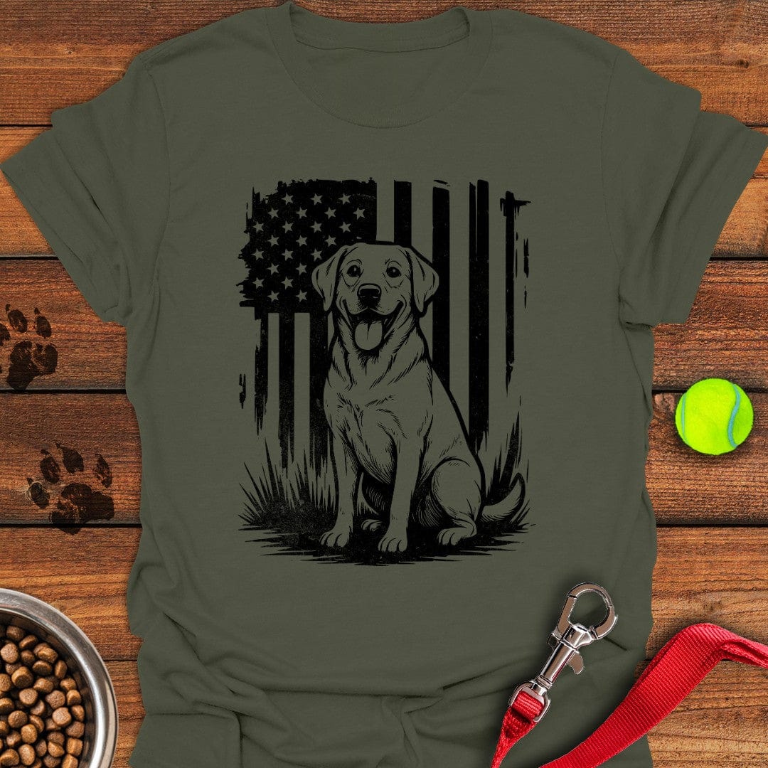 Labrador USA Flag T-Shirt Funny Dog Clothing Unique Dog Gifts For Owners