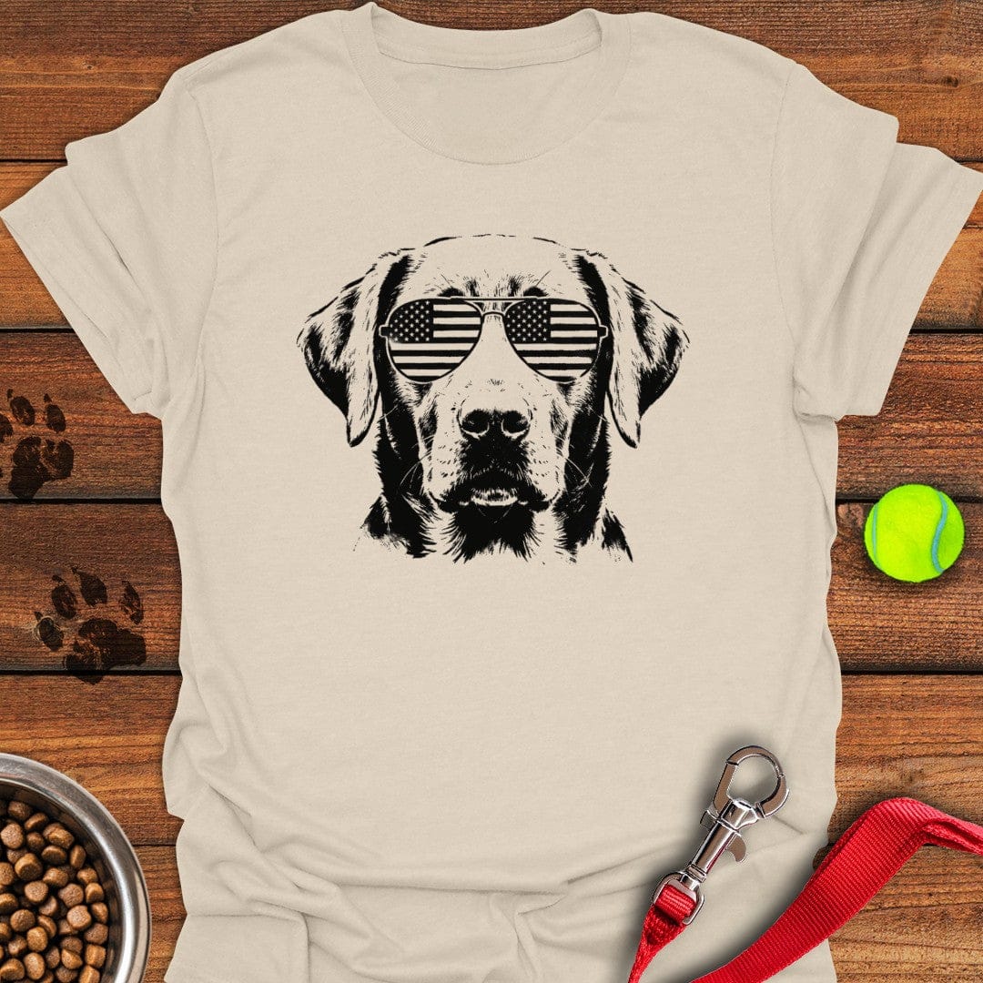 Labrador USA T-Shirt Cute Dog Apparel Father's Day Gifts For Grandpa