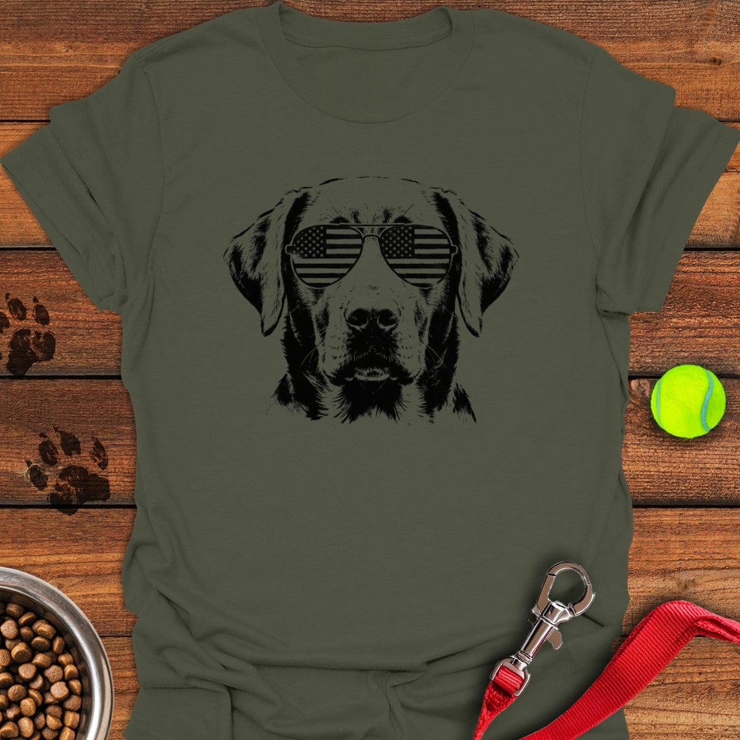 Labrador USA T-Shirt Cute Dog Apparel Father's Day Gifts For Grandpa