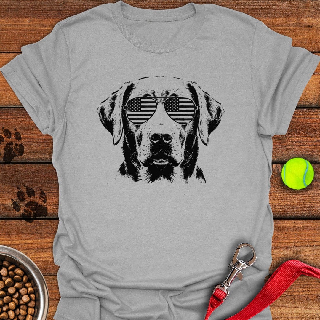 Labrador USA T-Shirt Cute Dog Apparel Father's Day Gifts For Grandpa