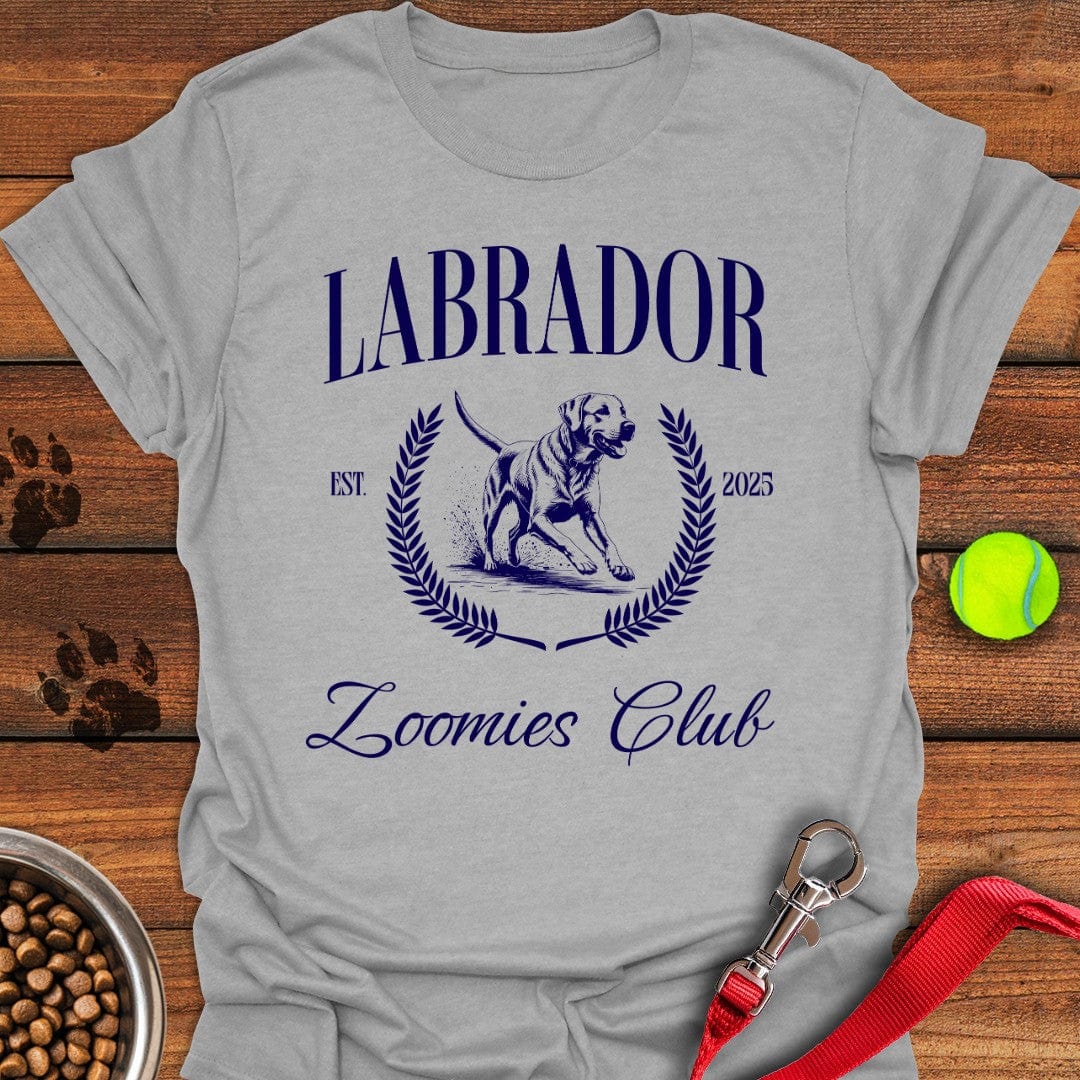 Labrador Zoomies Club T-Shirt Cool Dog Apparel Funny Presents For Dog Owners