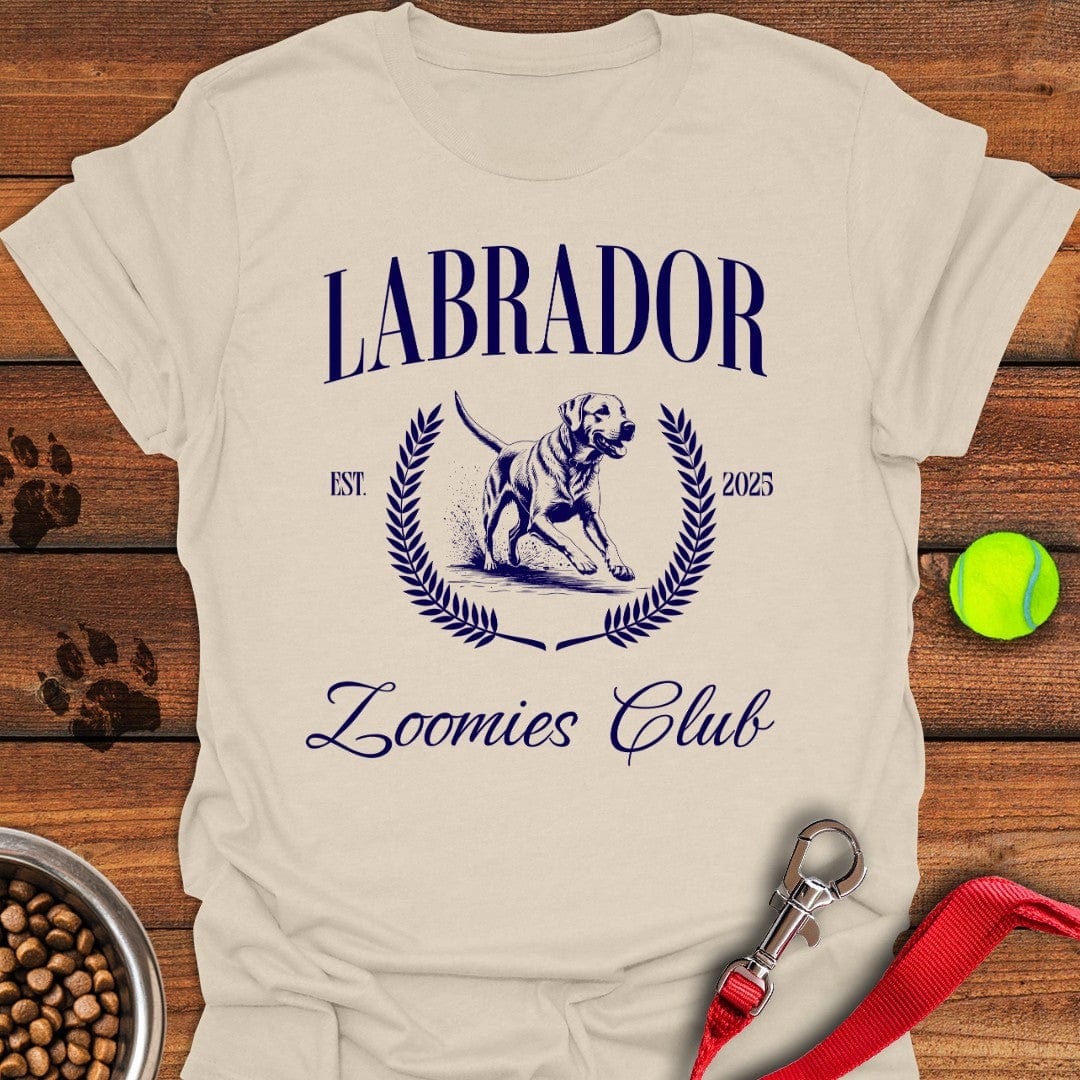 Labrador Zoomies Club T-Shirt Cool Dog Apparel Funny Presents For Dog Owners