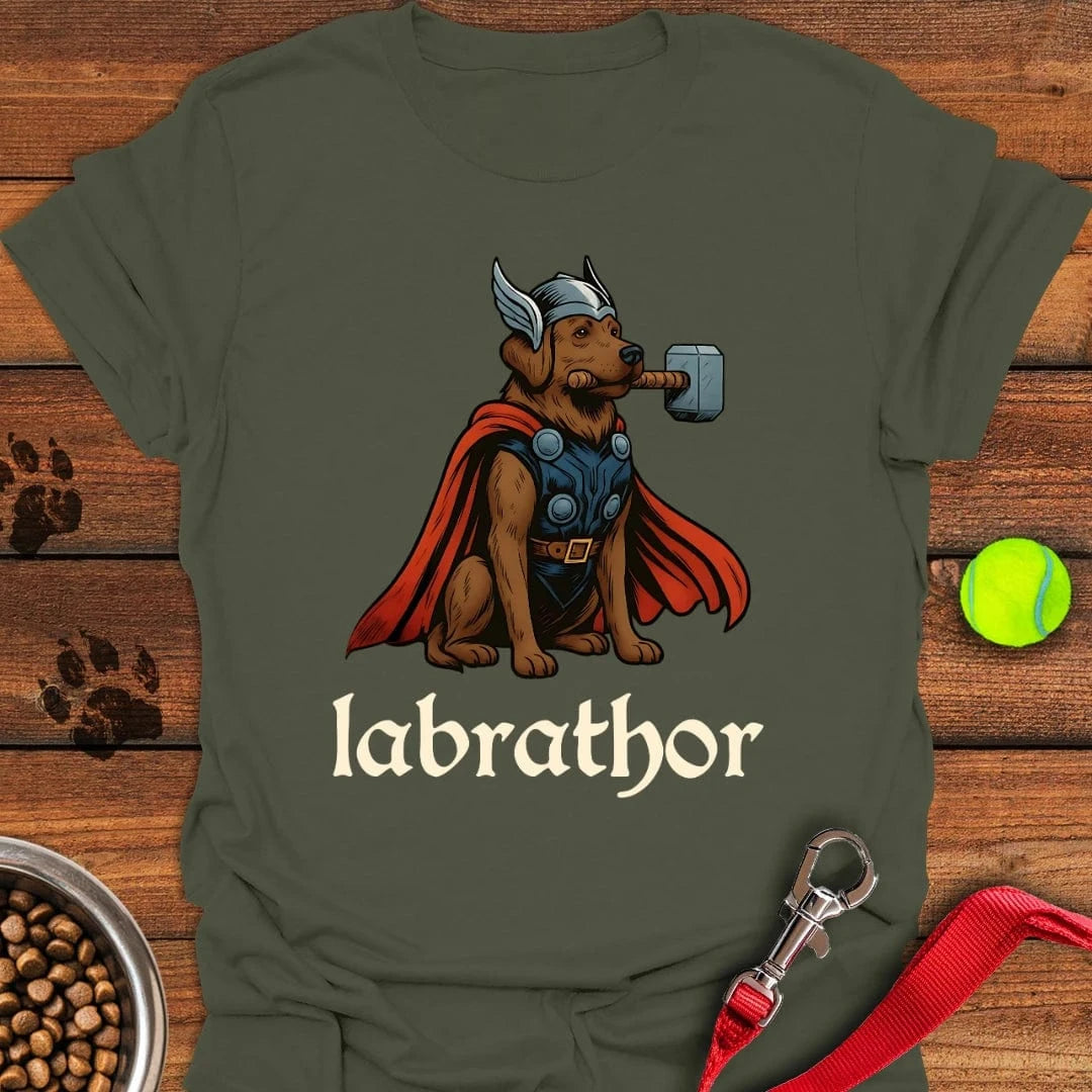Labrathor Chocolate Labrador T-Shirt Shy Dog Clothing Mothers Day Gift For New Mother