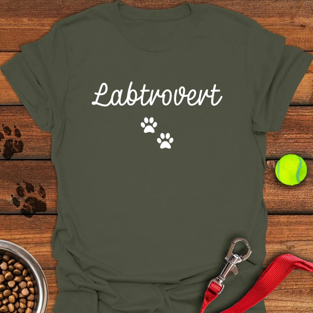 Labtrovert Labrador T-Shirt Stylish Dog Clothing Birthday Gifts For Men