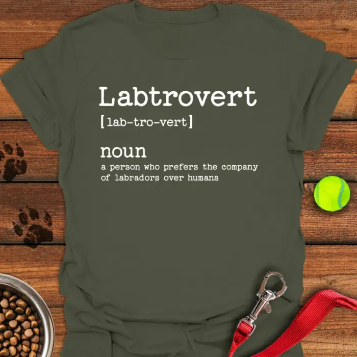 Labtrovert T-Shirt Funny Dog Mom Shirt Gifts For Labrador Retriever Lovers