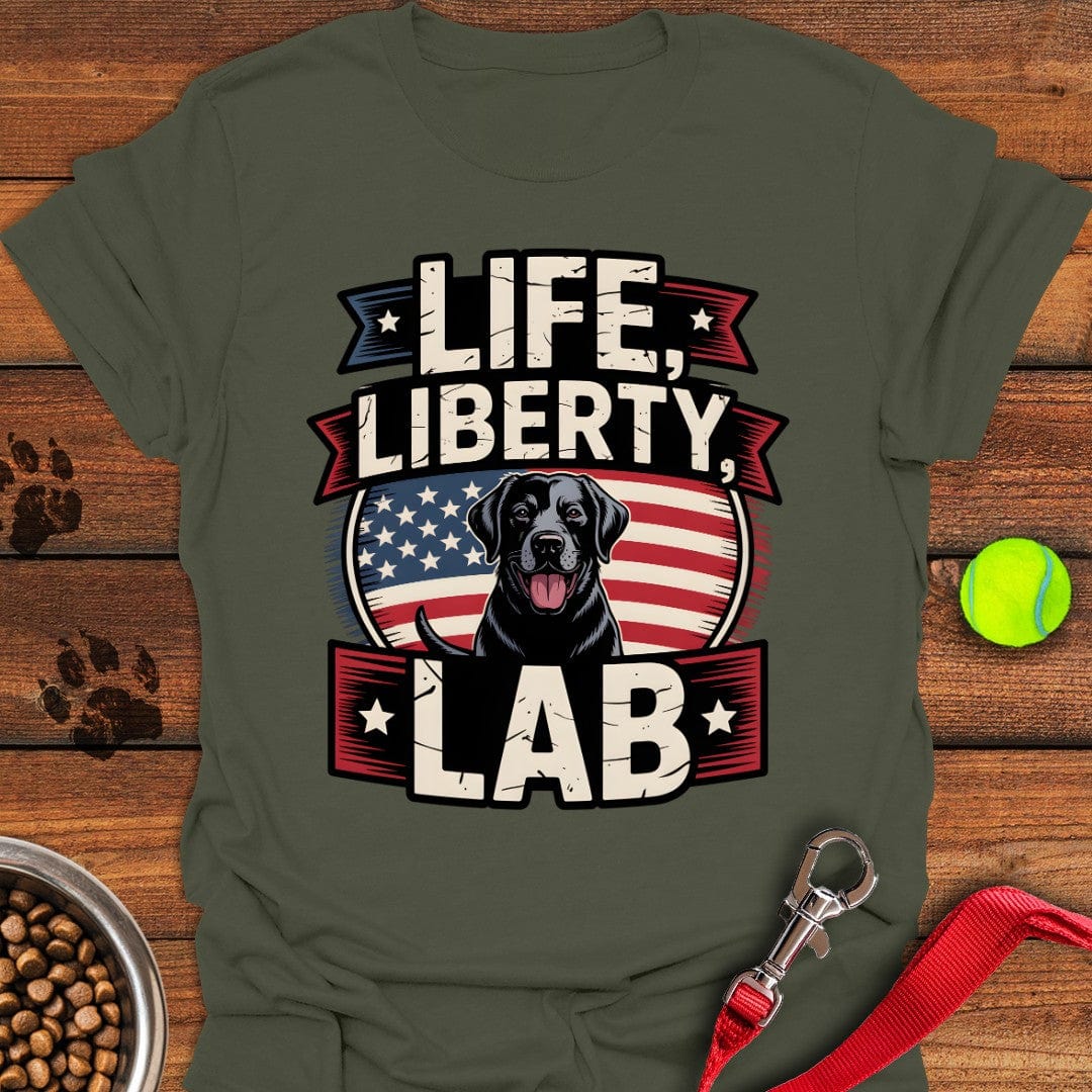 Life Liberty Lab T-Shirt Energetic Dog Clothes Mothers Day Gift For Friends