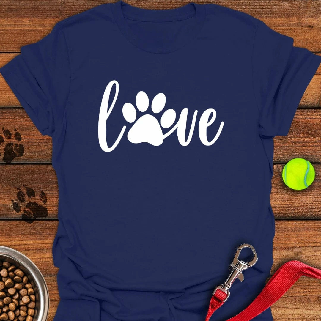 Love Dog Paw T-Shirt Sleepy Dog Clothing Mothers Day Present Ideas