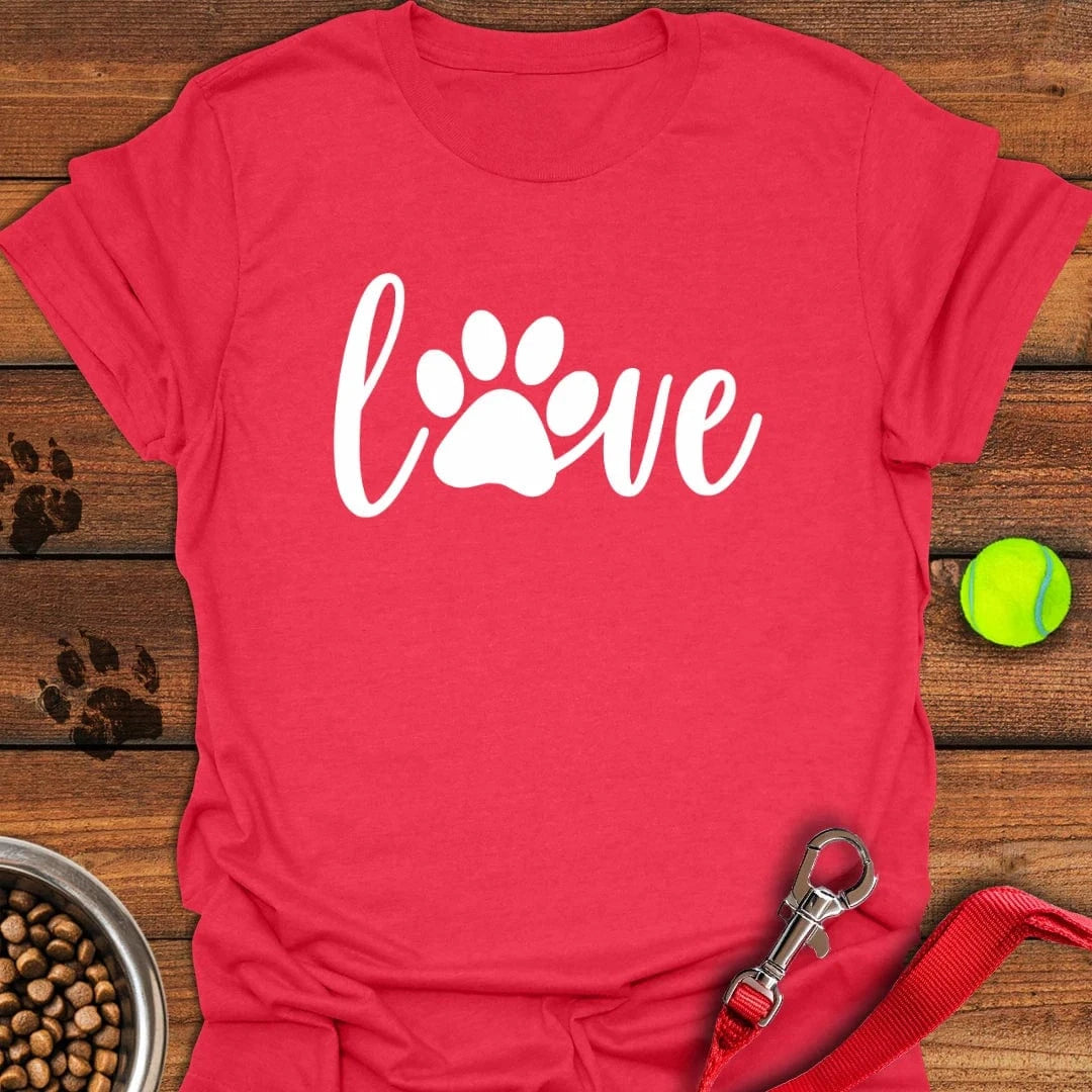 Love Dog Paw T-Shirt Sleepy Dog Clothing Mothers Day Present Ideas