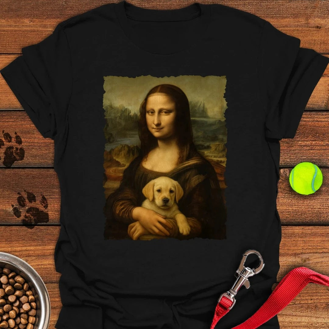 Mona Lisa Lab Puppy T-Shirt Shy Dog Clothes Mothers Day Gift Ideas Last Minute