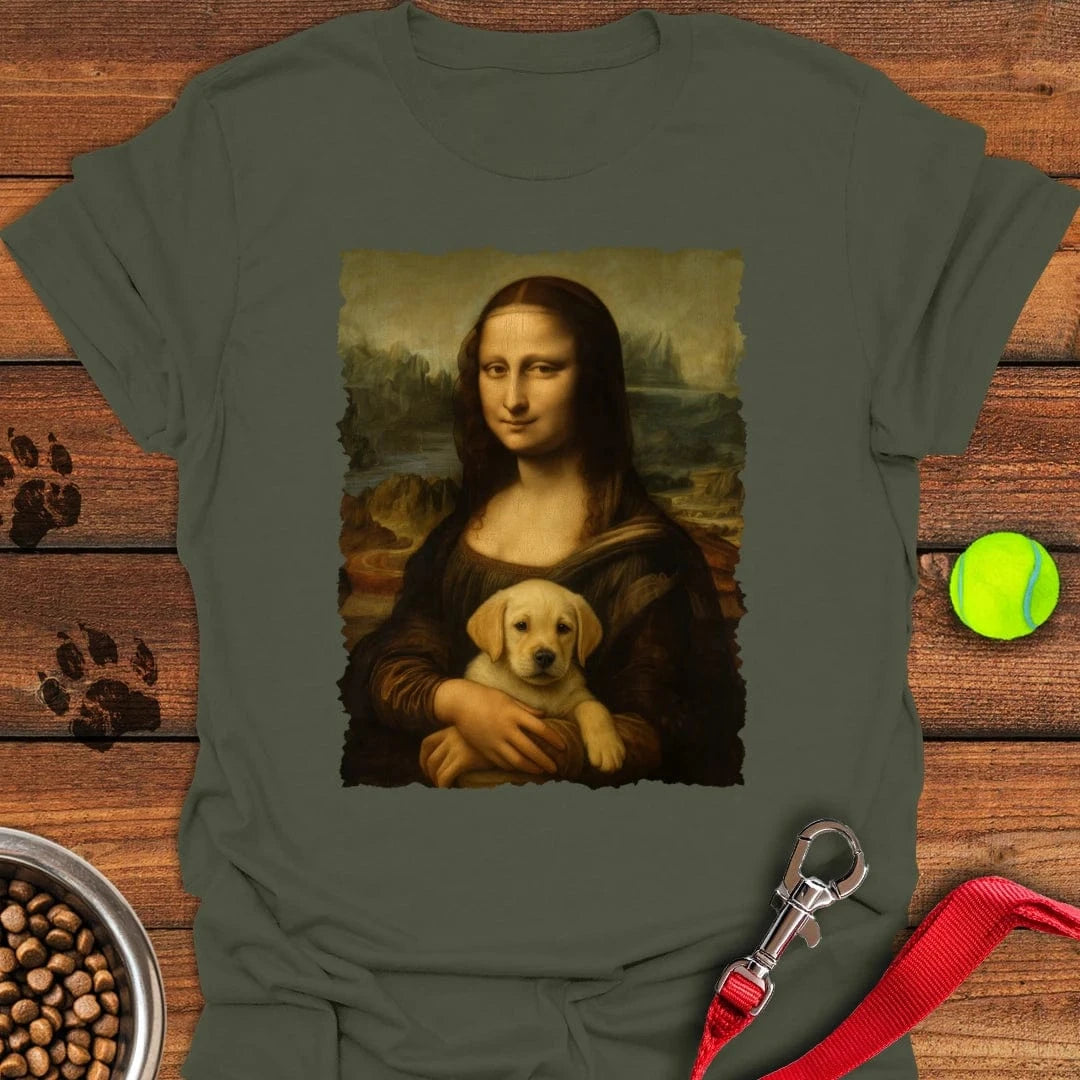 Mona Lisa Lab Puppy T-Shirt Shy Dog Clothes Mothers Day Gift Ideas Last Minute