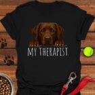 My Therapist Chocolate Lab T-Shirt Funny Dog Mom Shirt Gifts For Chocolate Labrador Lovers