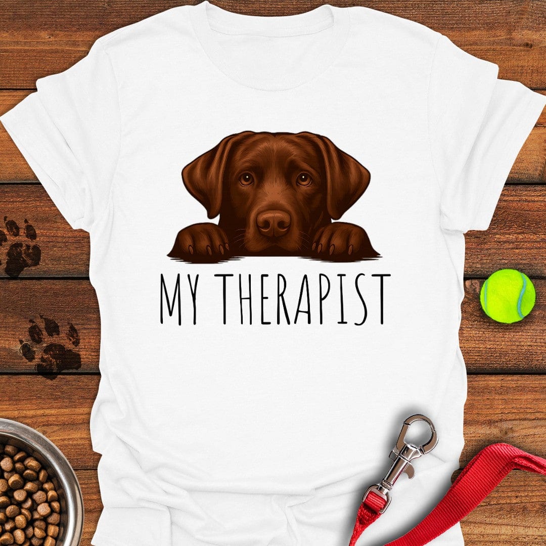 My Therapist Chocolate Lab T-Shirt Lovely Dog Clothes Best Presents For Dog Owners