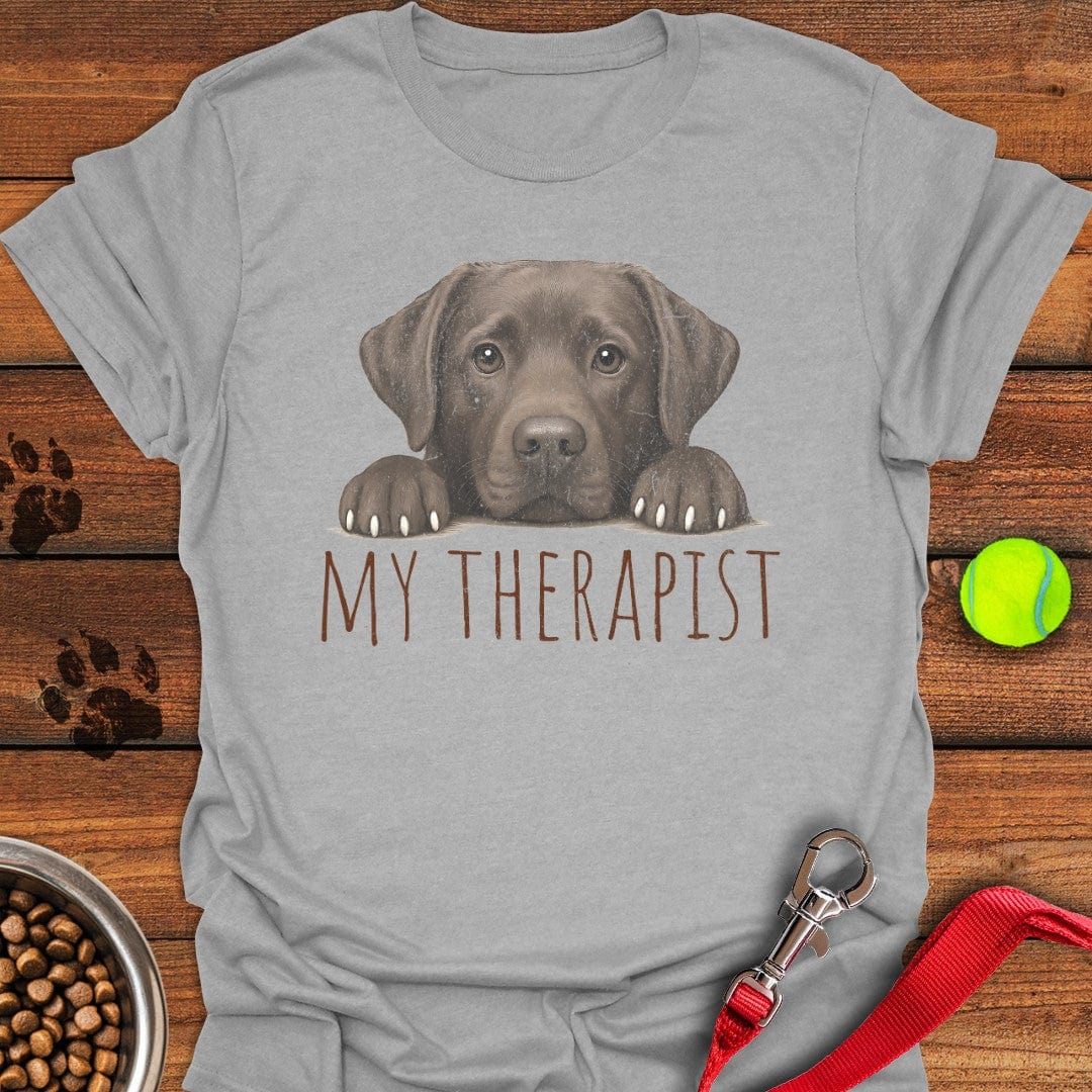 My Therapist Chocolate Lab T-Shirt Proud Dog Clothing Dad Birthday Gifts