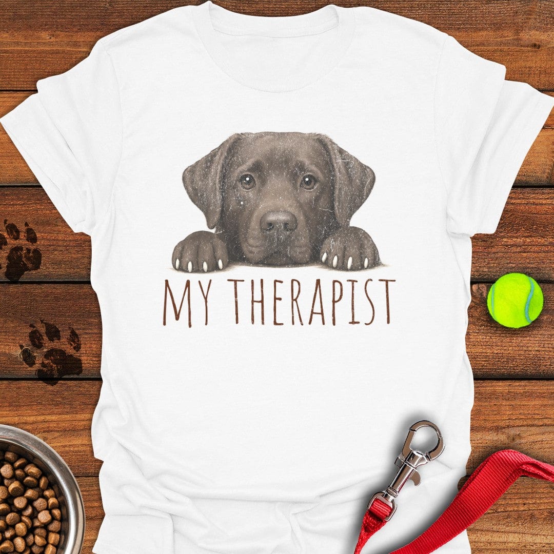 My Therapist Chocolate Lab T-Shirt Proud Dog Clothing Dad Birthday Gifts