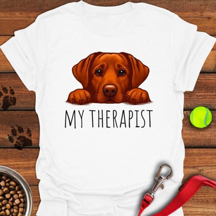 My Therapist Fox Red Lab T-Shirt Dog Mom Funny Shirt Labrador Retriever Gifts For Dog Lovers