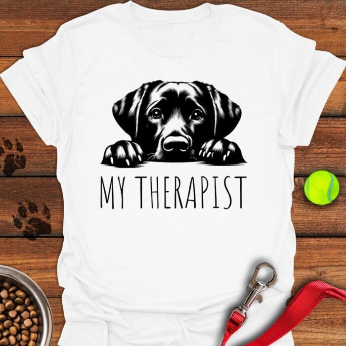 My Therapist Labrador T-Shirt Funny Dog Mom Shirt Labrador Gifts For Dog Lovers