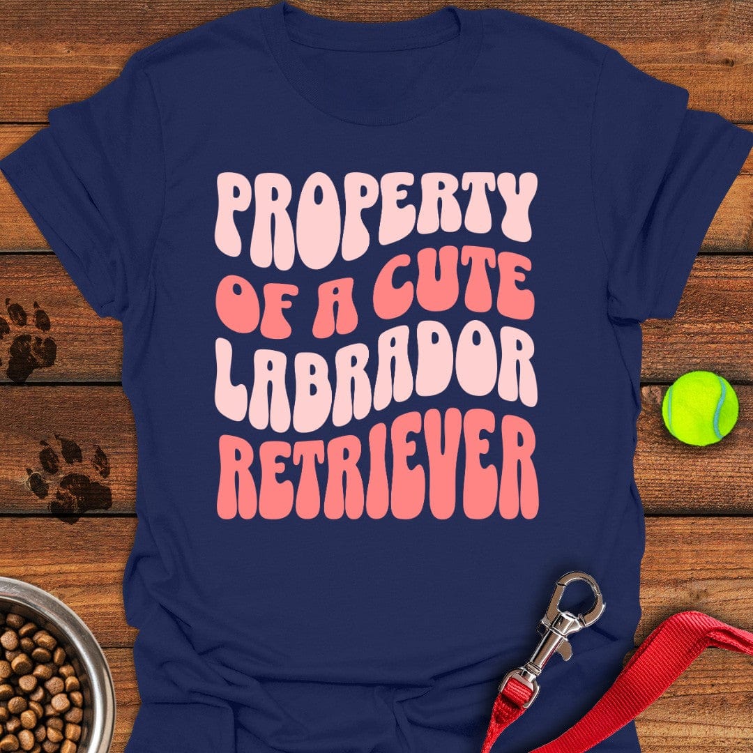 Property of a Cute Labrador T-Shirt Sleepy Dog Apparel Good Gifts For New Dog Owners