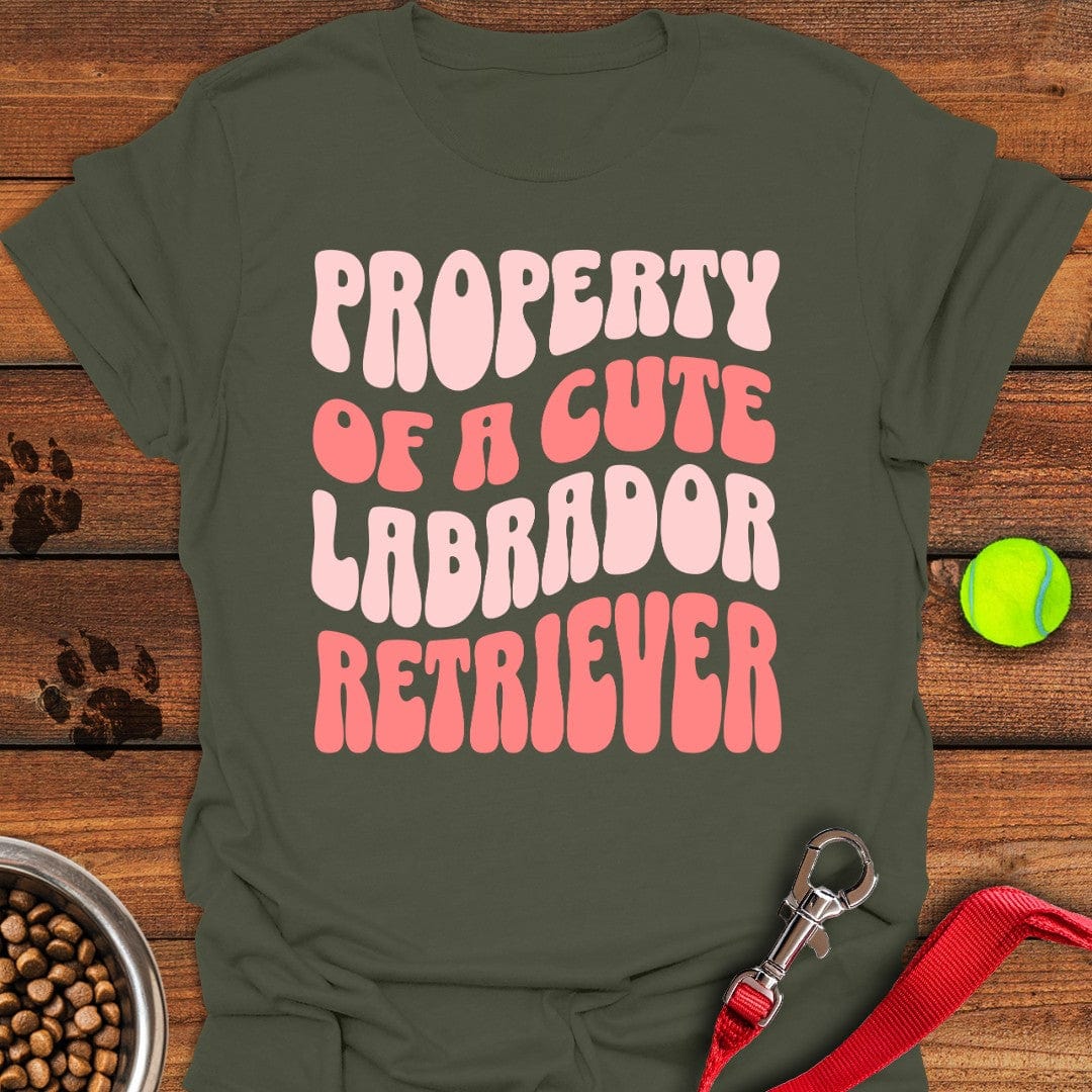 Property of a Cute Labrador T-Shirt Sleepy Dog Apparel Good Gifts For New Dog Owners