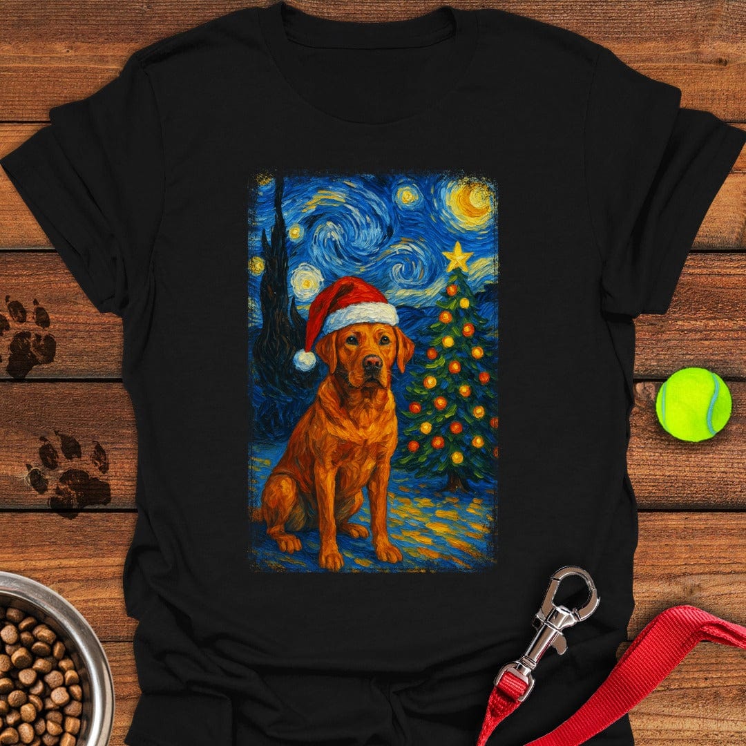 Red Labrador Christmas Van Gogh T-Shirt Playful Dog Apparel Mothers Day Gift For New Mother