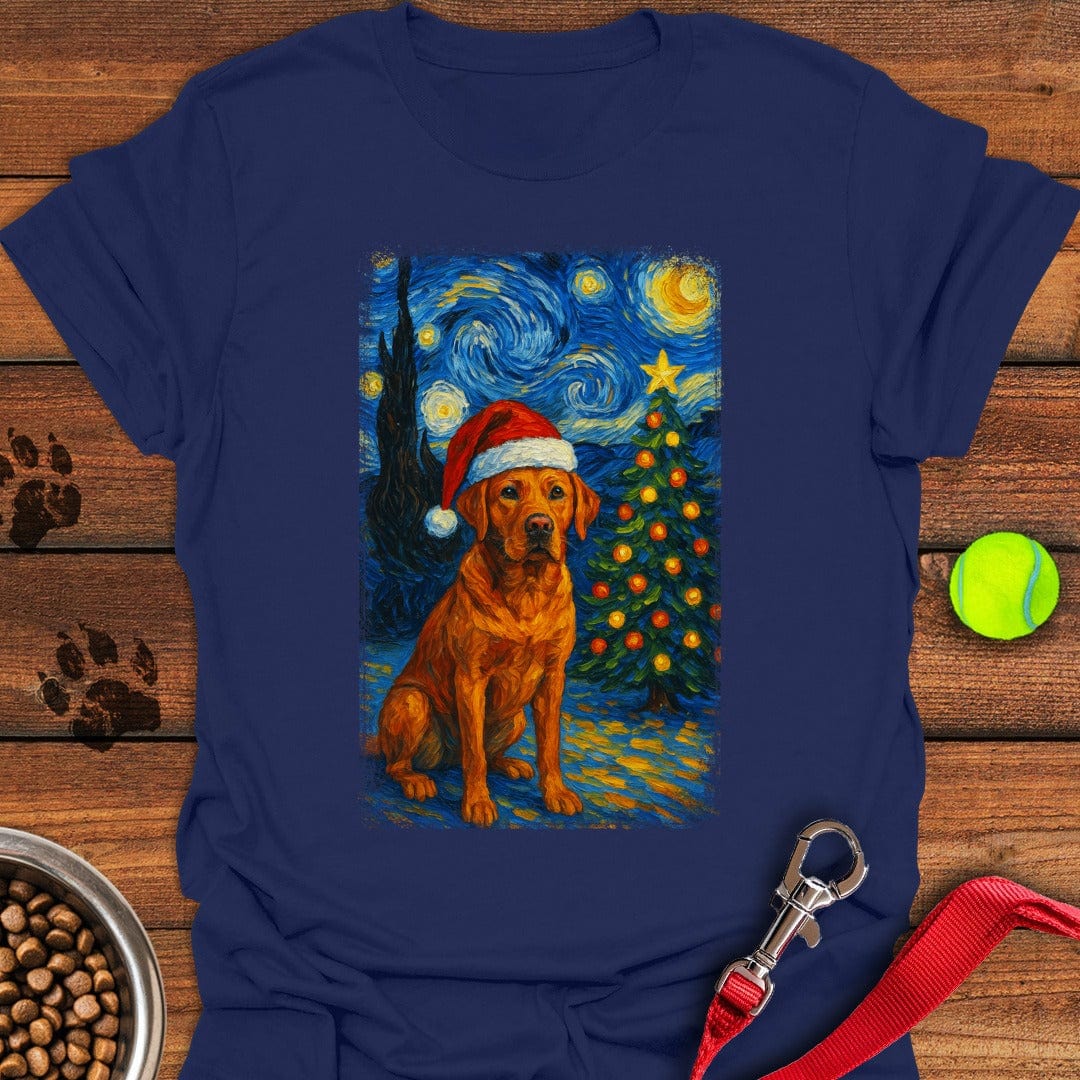 Red Labrador Christmas Van Gogh T-Shirt Playful Dog Apparel Mothers Day Gift For New Mother